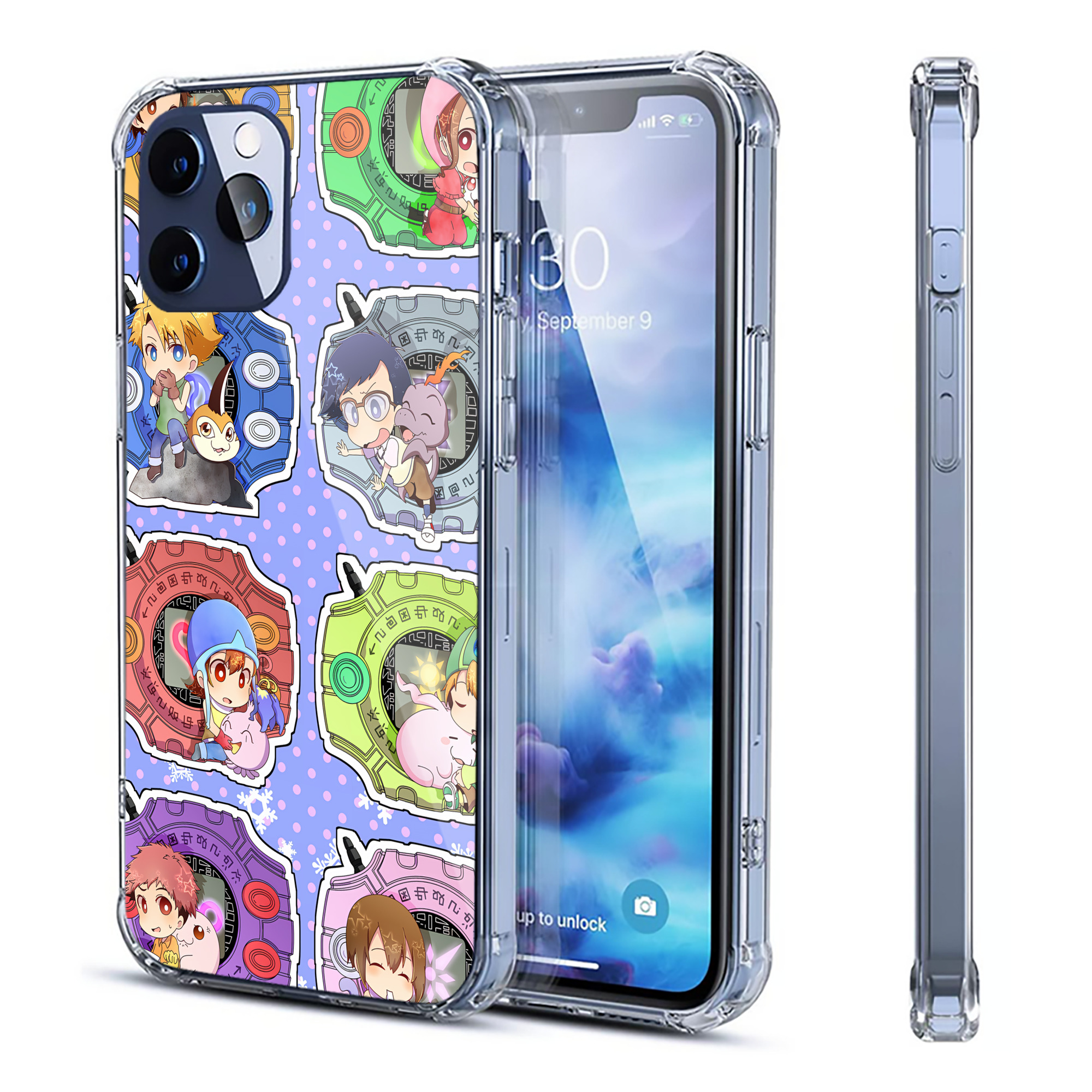 （画像用） Digimon デジタルモンスター/デジモン 【iPhone 12シリーズ対応】透明スマホケース（クリアソフトケース）
